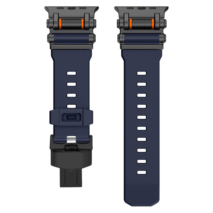 Durable titanium onyx silicone band, a stylish accessory for smartwatches.