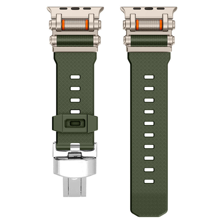 Quick-release silicone watch band, an easy-to-use smartwatch accessory.