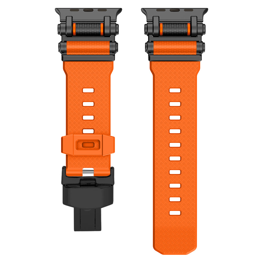 Stylish unisex titanium onyx silicone smartwatch band, durable and comfortable.