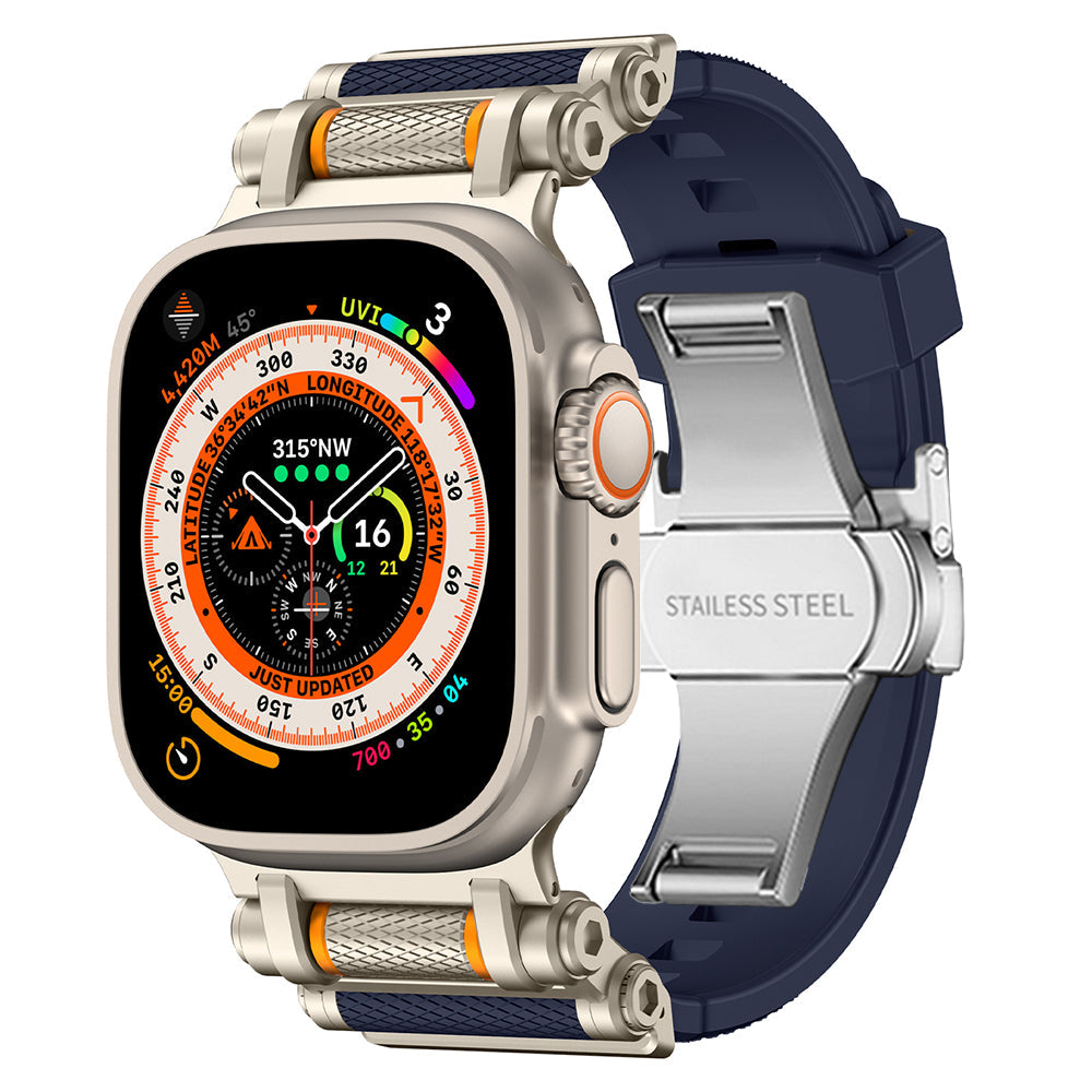 Stylish titanium onyx silicone smartwatch accessory, perfect for everyday wear.
