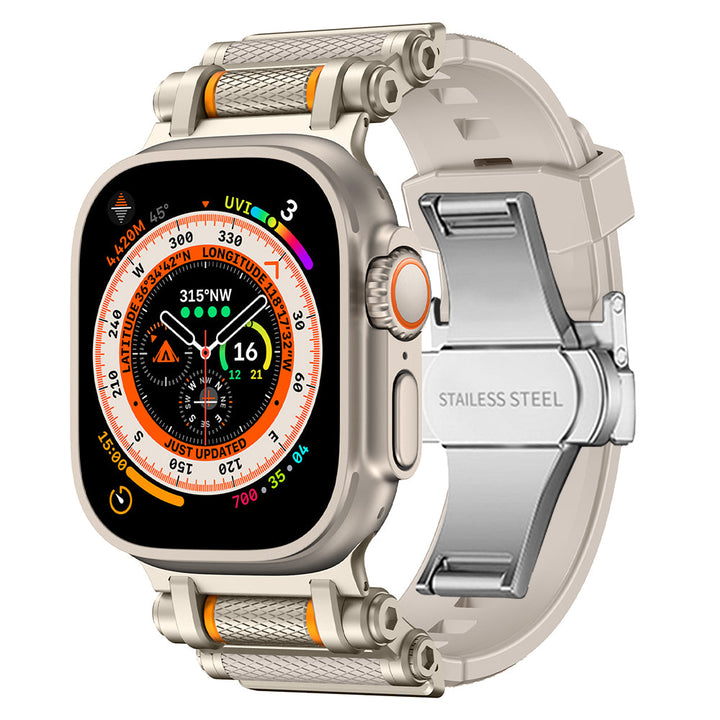 Quick release silicone smartwatch band, durable and easy to switch.