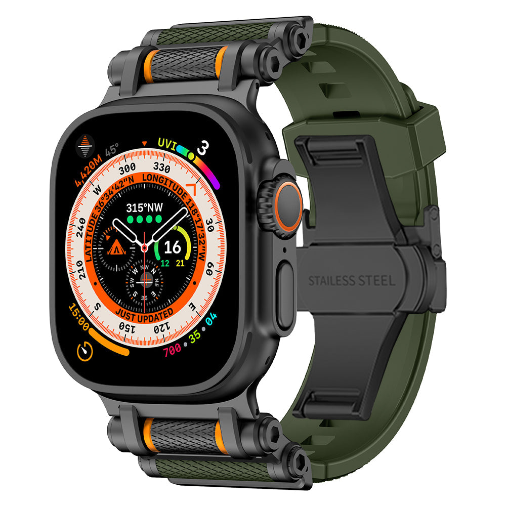 Titanium onyx silicone watch band, a durable and modern smartwatch accessory.