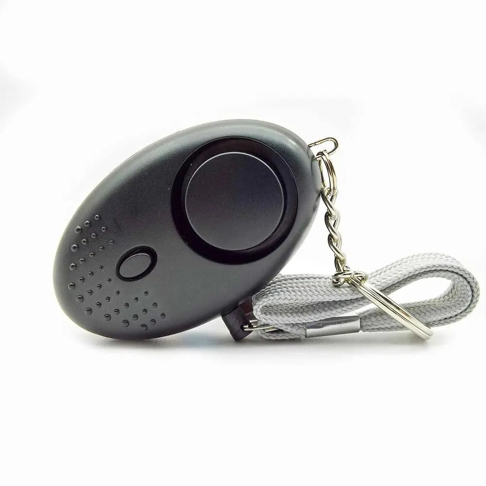 Keychain personal safety alarm, 130 dB siren and bright LED for walking, jogging, or daily protection.