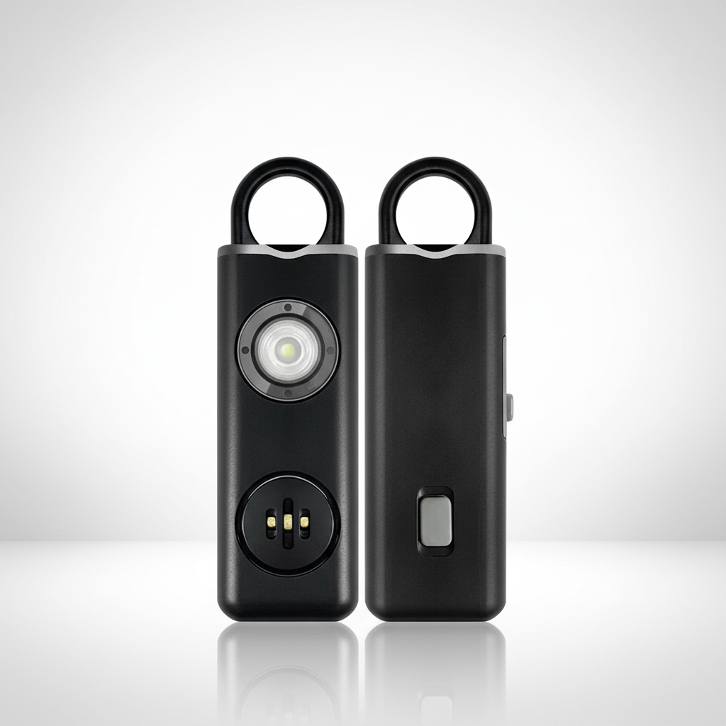 Unisex self-defense keychain alarm, compact and powerful high-decibel siren for personal security