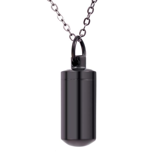 Unisex personalized urn necklace for ashes, stainless steel cremation jewelry, remembrance pendant.