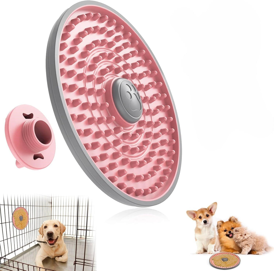 Close-up of a blue Pet Lick Mat, functioning as a slow feeder and calming tool for anxious dogs