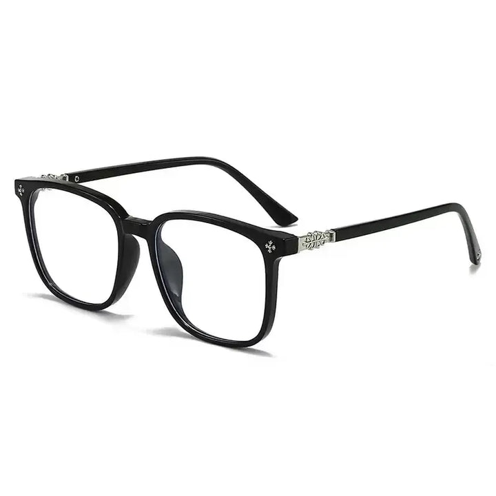 Unisex photochromic blue light blocking glasses with stylish square frames, offering anti-glare eye protection.