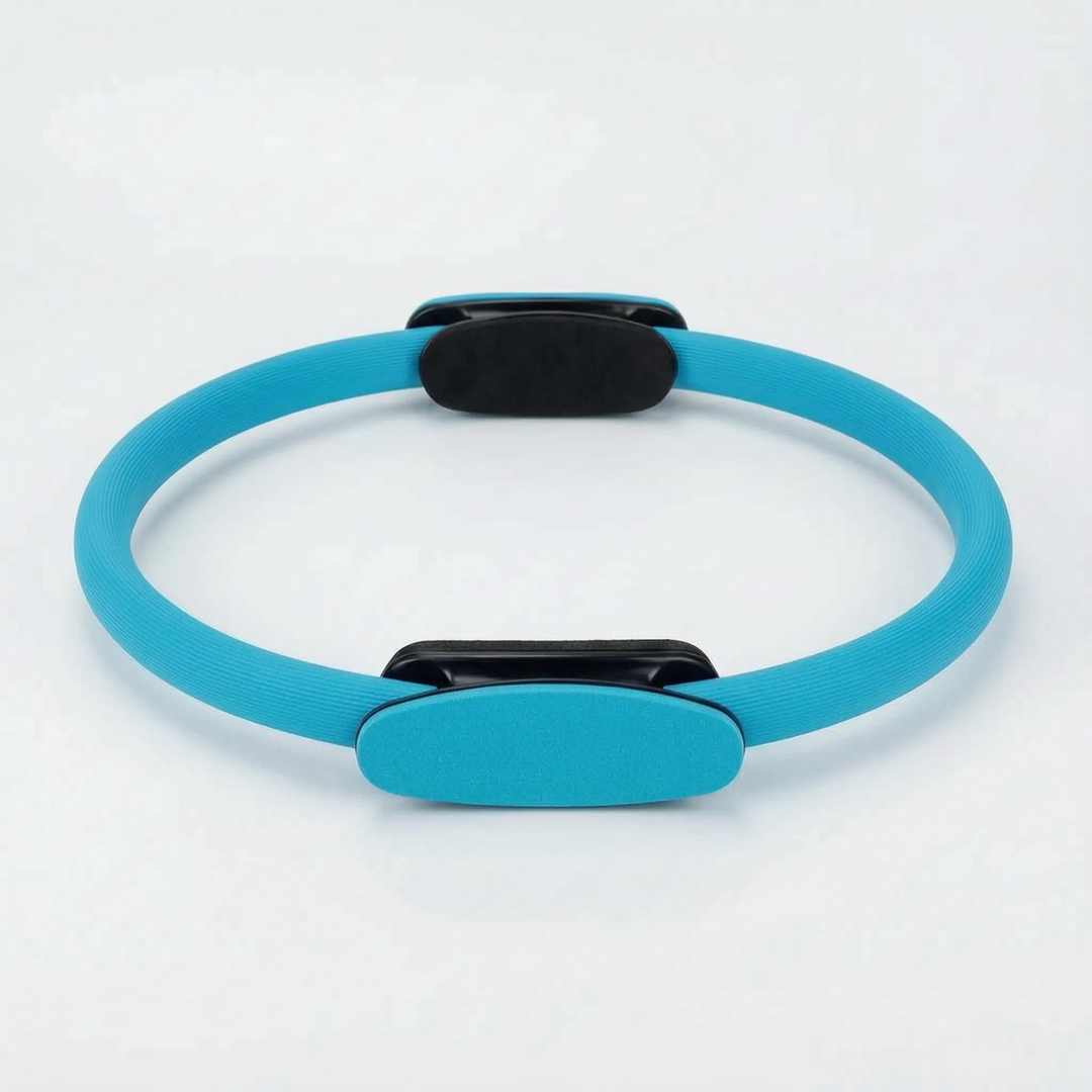 Compact pilates resistance ring for effective home workouts, improving core strength & muscle tone.