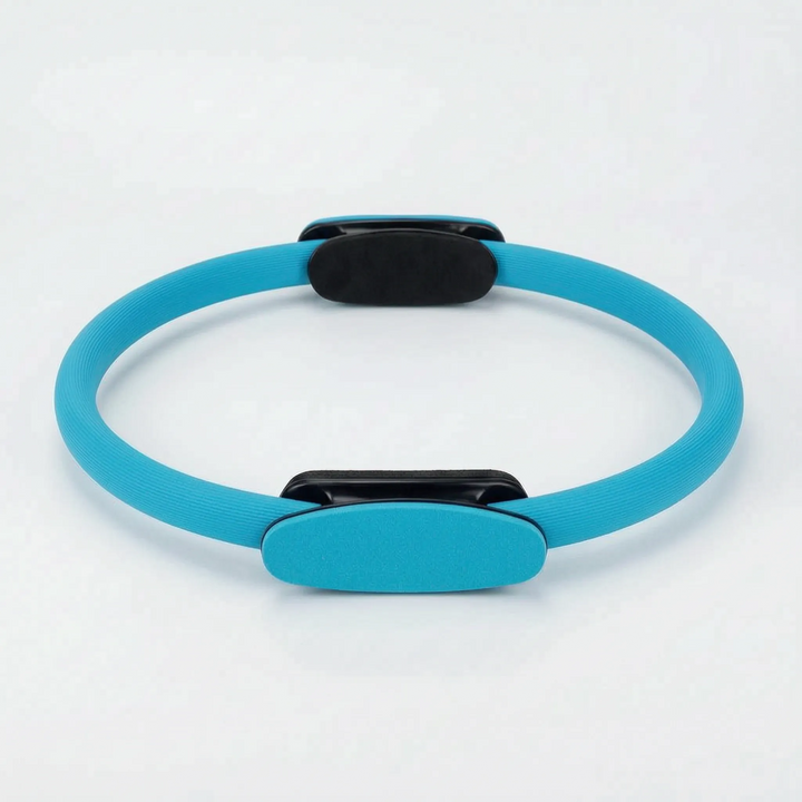 Compact pilates resistance ring for effective home workouts, improving core strength & muscle tone.