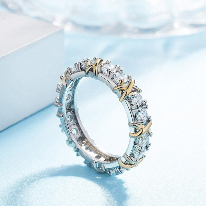 Stylish platinum plated sterling silver Love Cross Ring, a symbolic unisex fashion accessory for modern elegance.