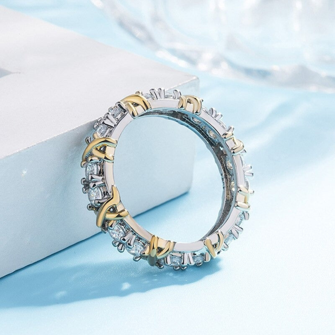 Minimalist Platinum Plated Love Cross Ring, sterling silver cross jewelry, a symbolic & elegant gift for anyone.