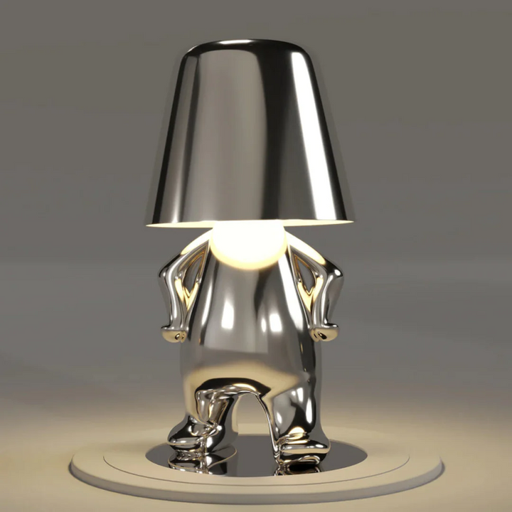 Artistic Playful Table Lamp with bright LED light, highlighting its sculptural form
