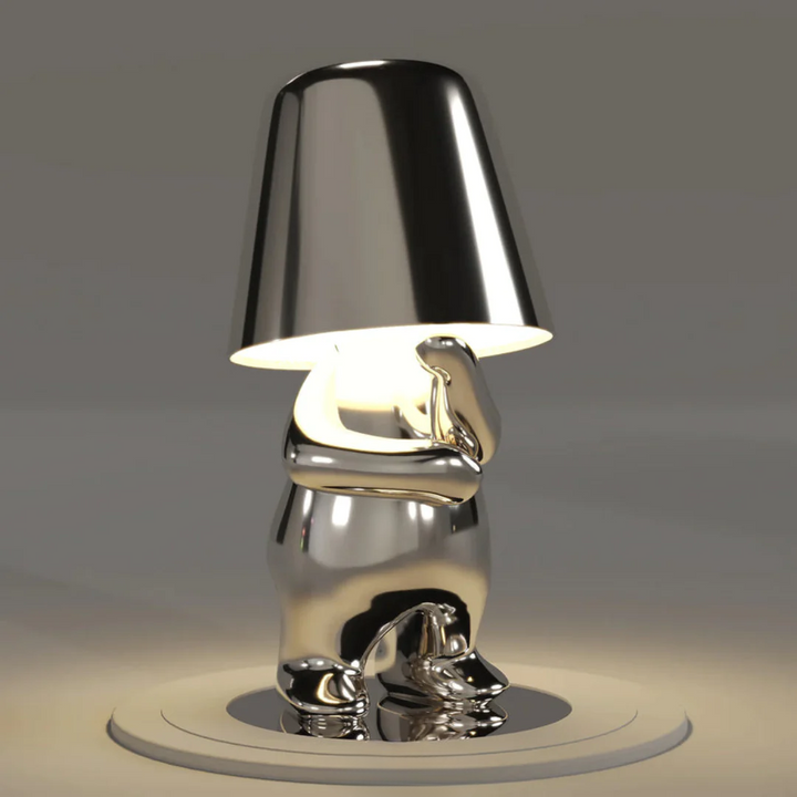 Playful Dimmable Artist Table Lamp casting interesting shadows, decorative LED light