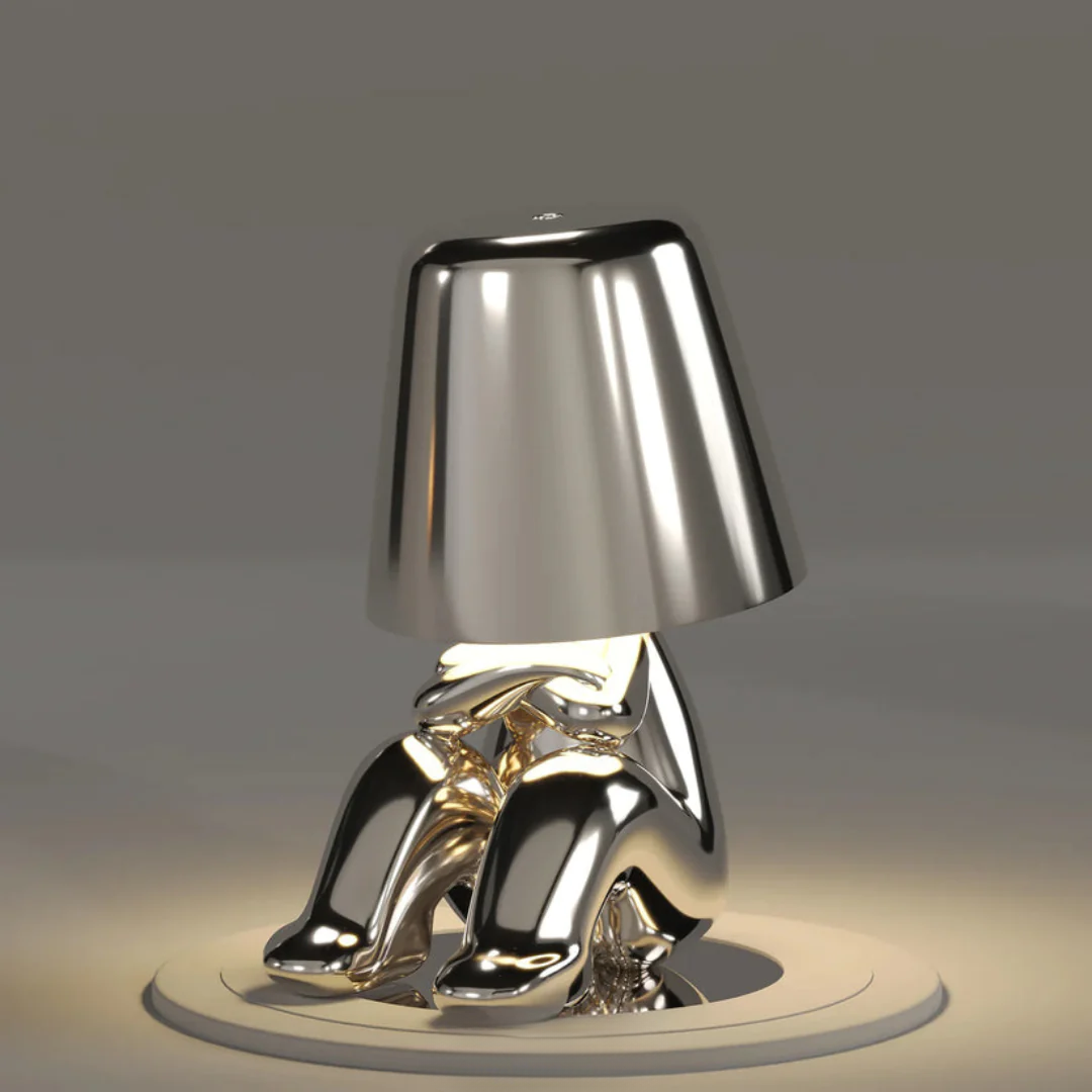 Unisex Playful Table Lamp in a contemporary setting, dimmable LED light, artistic home decor