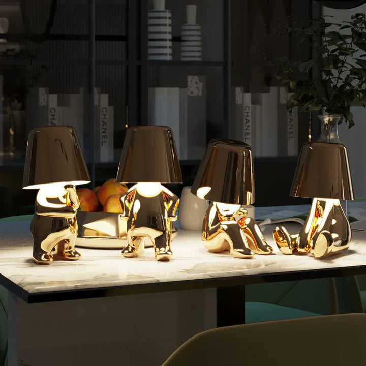 Group of Playful Dimmable Artist Lamps in various colors, LED light, portable, home decor