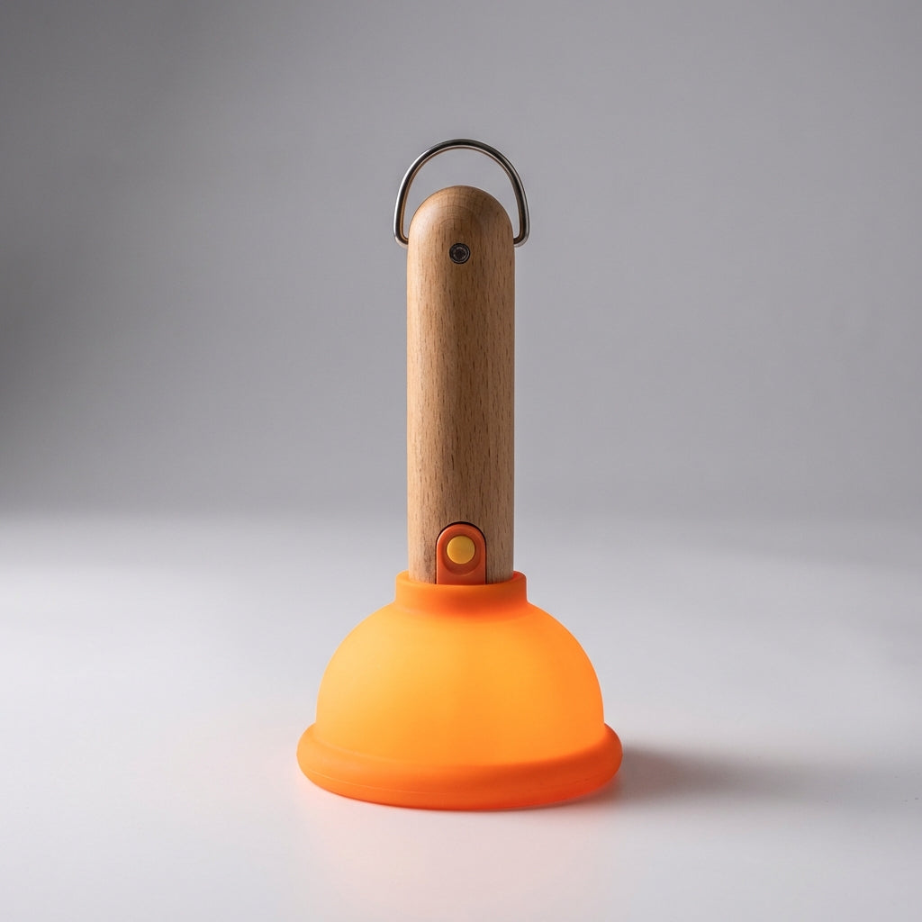 Modern Plunger Style LED lamp, versatile night light and desktop decor with color changing features