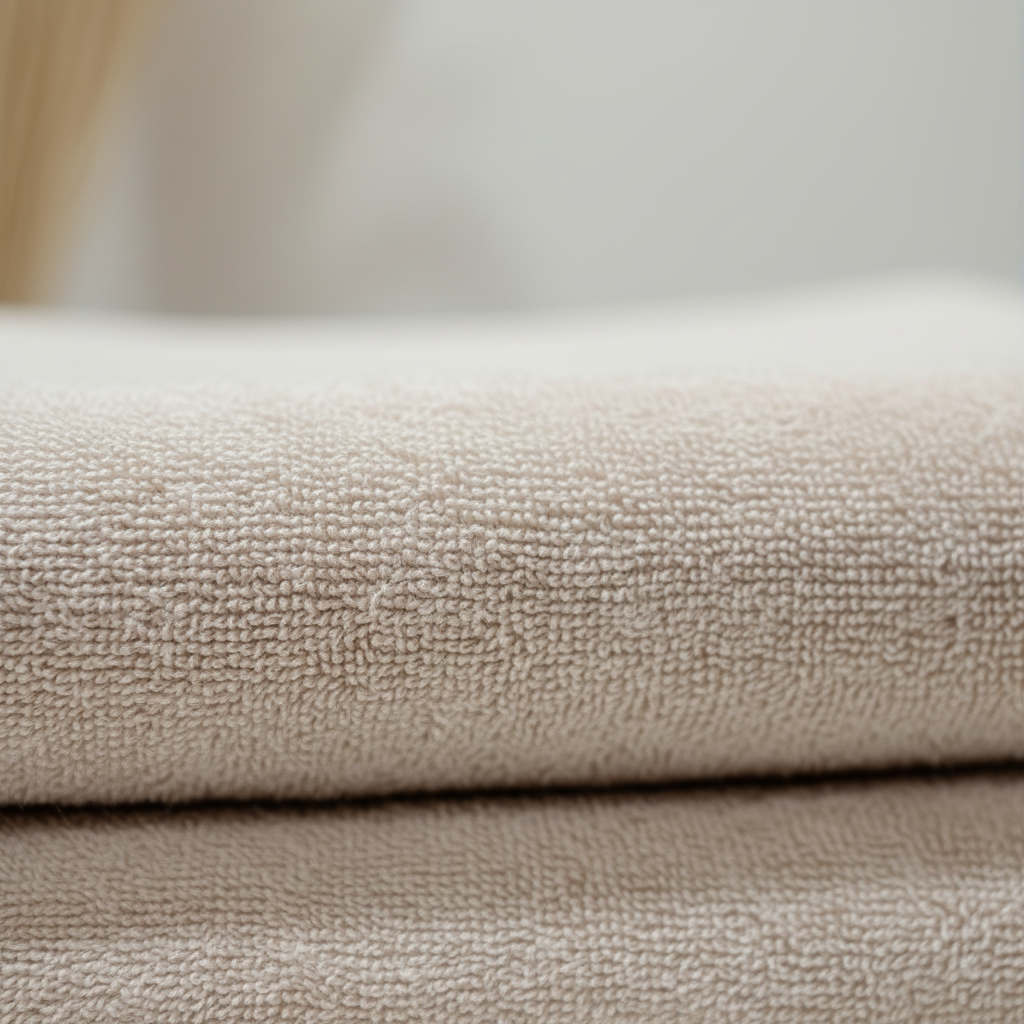 Close-up of a luxurious coral fleece bath towel set, plush and soft, perfect for gifting