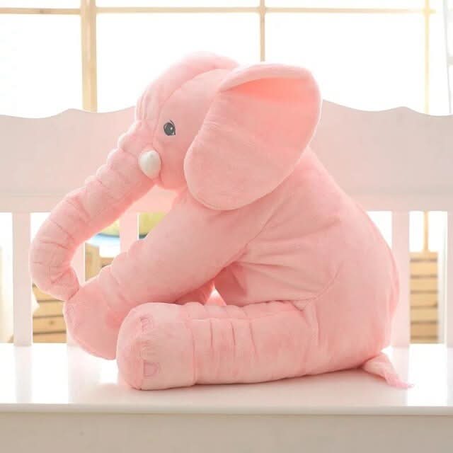 Charming elephant animal pillow, a soft plush toy and comfortable kids' stuffed animal, ideal nursery decor.