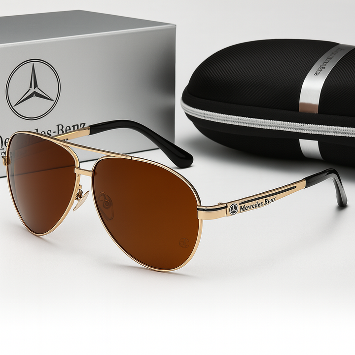 Black polarized aviator sunglasses for driving, providing glare reduction & UV eye protection. Unisex fashion eyewear.