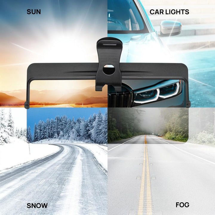 Universal anti-glare car visor providing eye protection & crystal-clear road vision, a key vehicle accessory.
