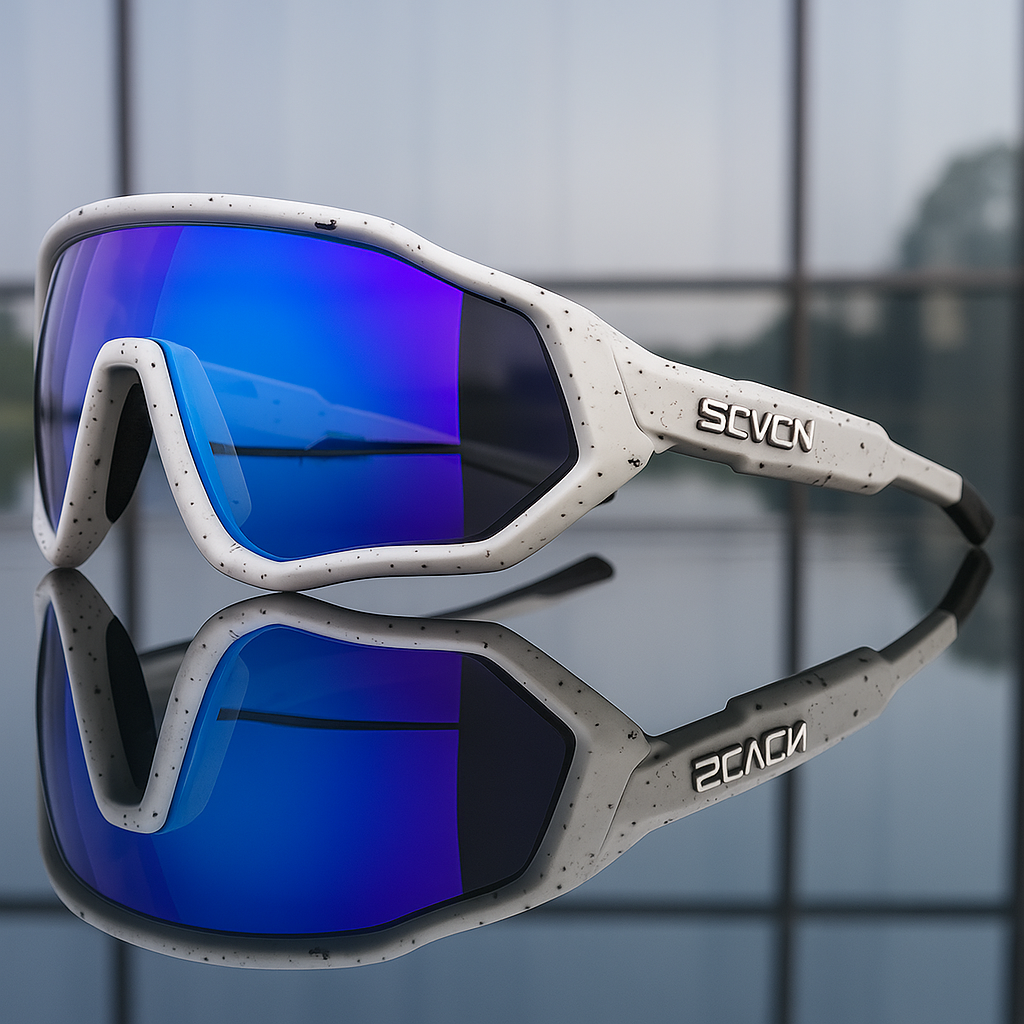 Lightweight polarized sport sunglasses with UV protection for active men & women, ideal for outdoor running & cycling.