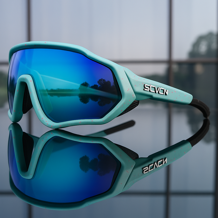 Unisex polarized running sunglasses, lightweight performance eyewear providing UV protection for outdoor cycling and active sports.