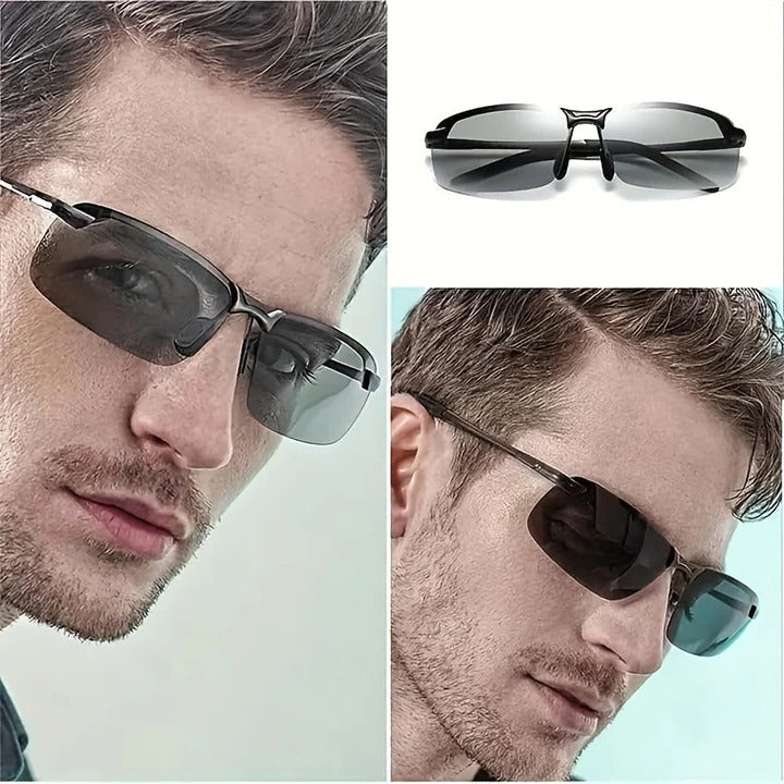 Protective unisex photochromic & polarized sunglasses. Adaptive eyewear for ultimate UV protection & glare reduction outdoors.