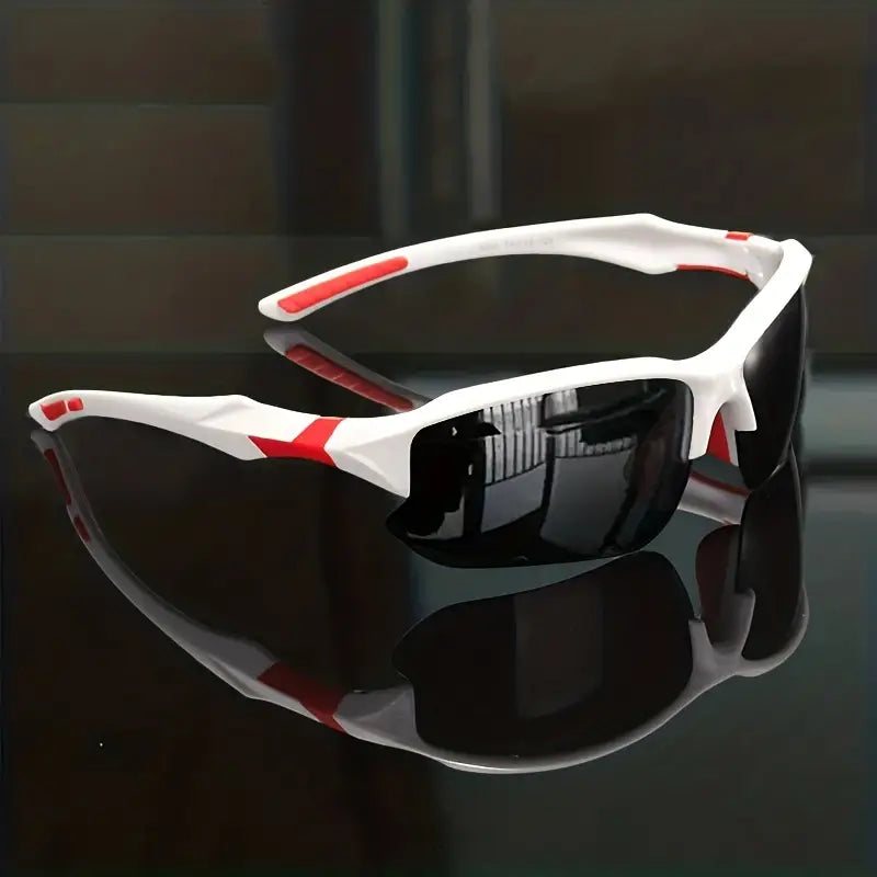Athletic polarized cycling sunglasses, ideal for outdoor performance & glare reduction.