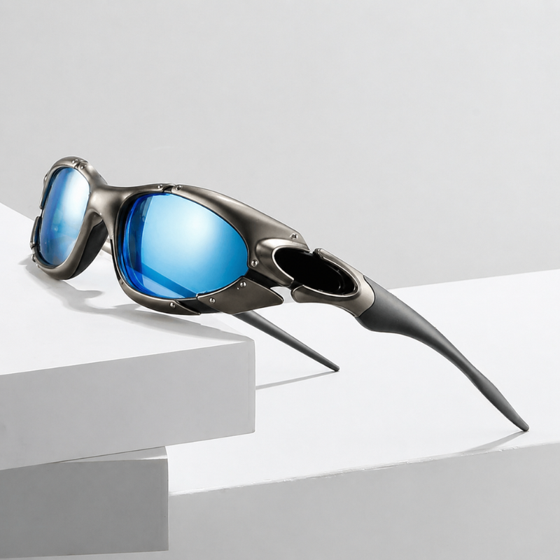 Lightweight unisex polarized sports sunglasses for active outdoor use. Provides UV protection & glare reduction.