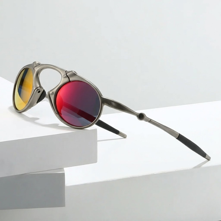 Unisex polarized sports sunglasses with UV protection for outdoor activities.