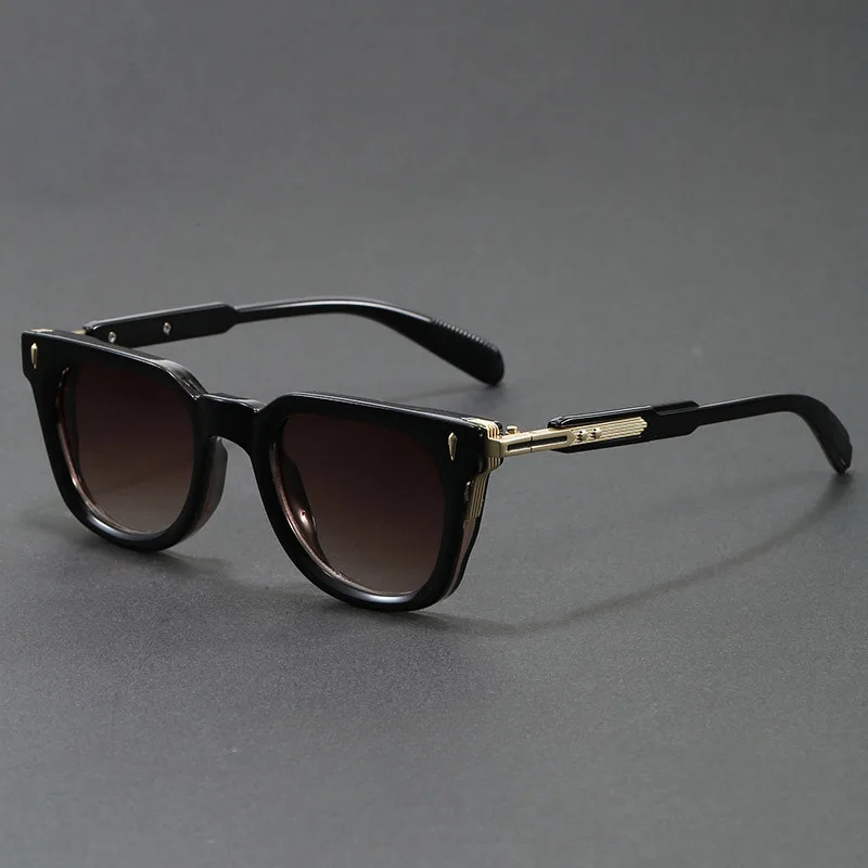 Classic square frame polarized sunglasses made from durable acetate, offering unisex style and superior UV protection eyewear.