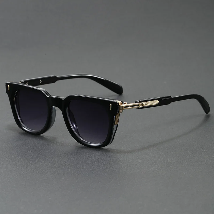Unisex polarized square sunglasses with UV protection. Acetate frame and double bridge design reduce glare for stylish eyewear.
