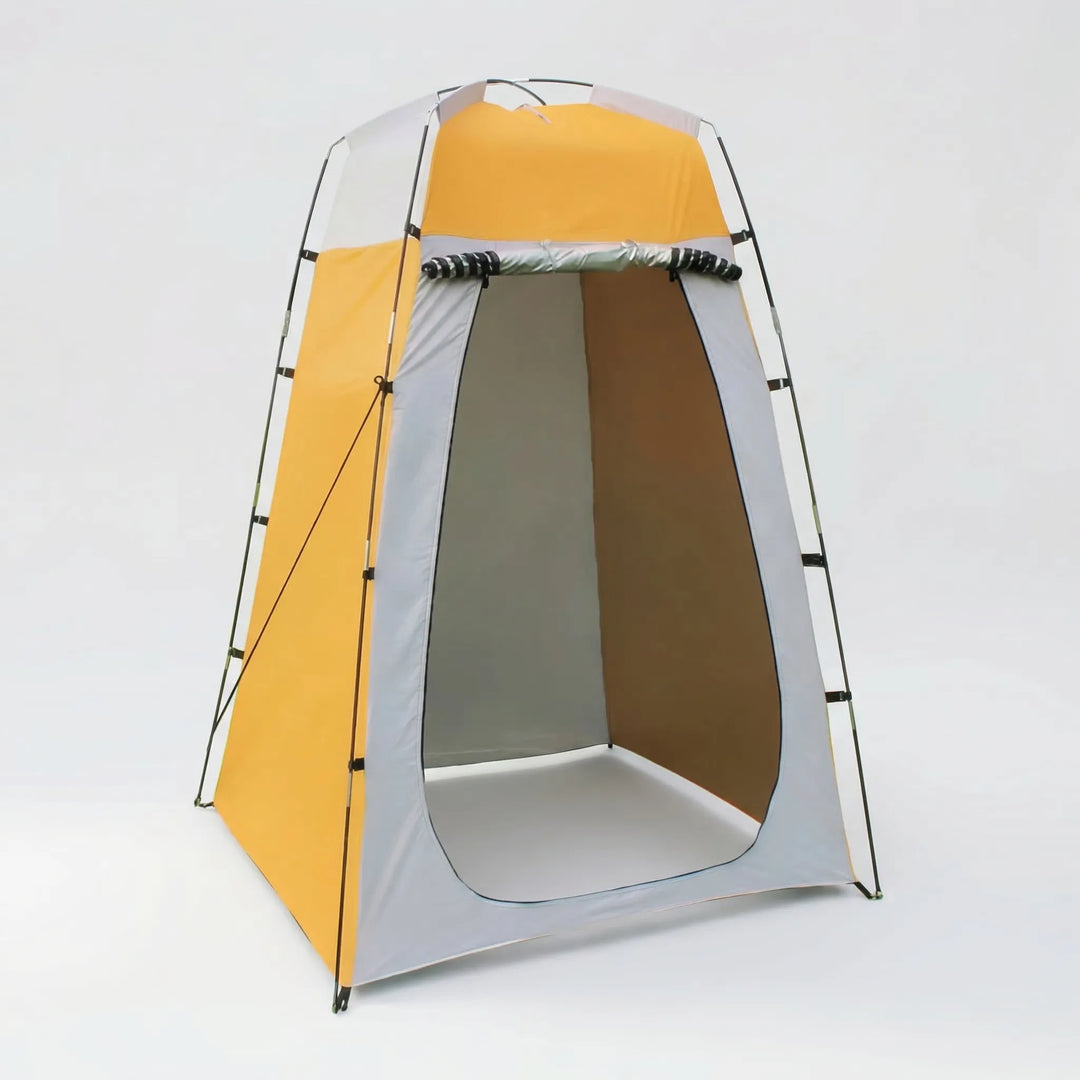 Compact pop-up privacy tent for outdoor changing, shower, or toilet. Portable camping shelter.