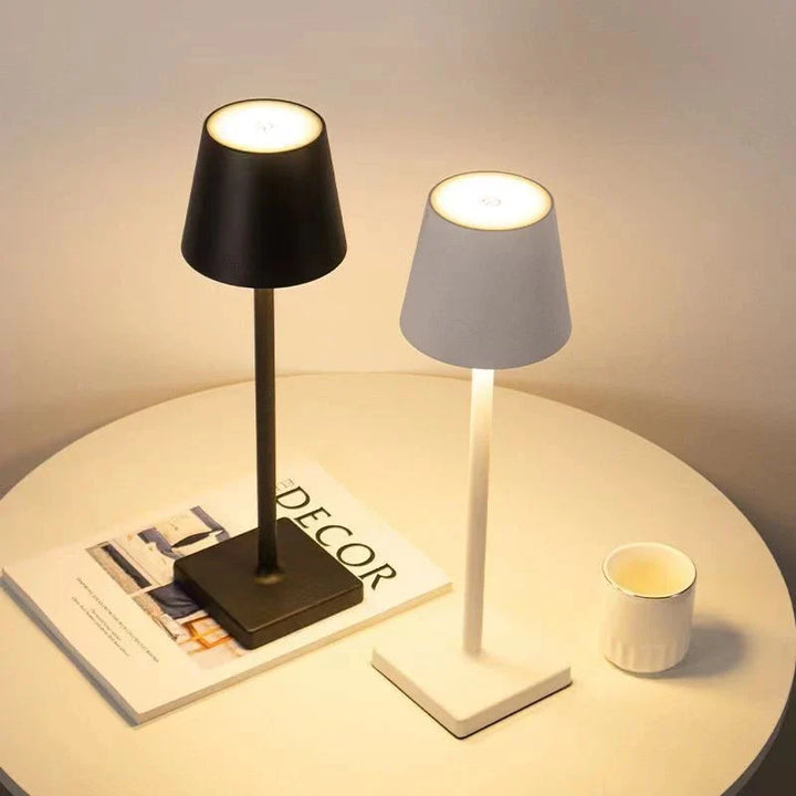 Unisex portable dimmable LED table lamp, rechargeable for indoor/outdoor atmospheric lighting