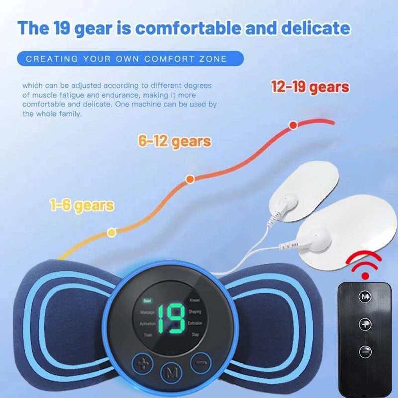 Discreet portable electric neck massager pad, suitable for all genders, muscle care.