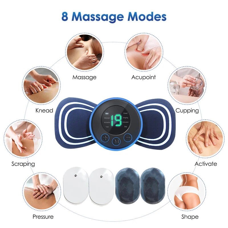 Mini neck massager for unisex use, electric with remote for stress and muscle relief.