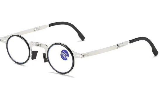 Unisex lightweight folding reading glasses with magnifiers, designed for convenient reading on the go.