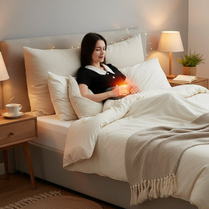 Compact portable heating pad, perfect for on-the-go muscle tension relief. A versatile body warmer for wellness.