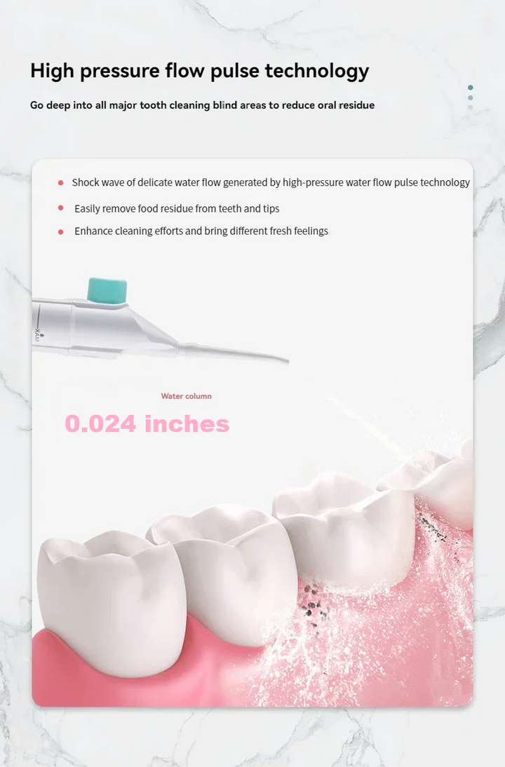 Advanced high-pressure water flosser for thorough dental cleaning and improved gum health.