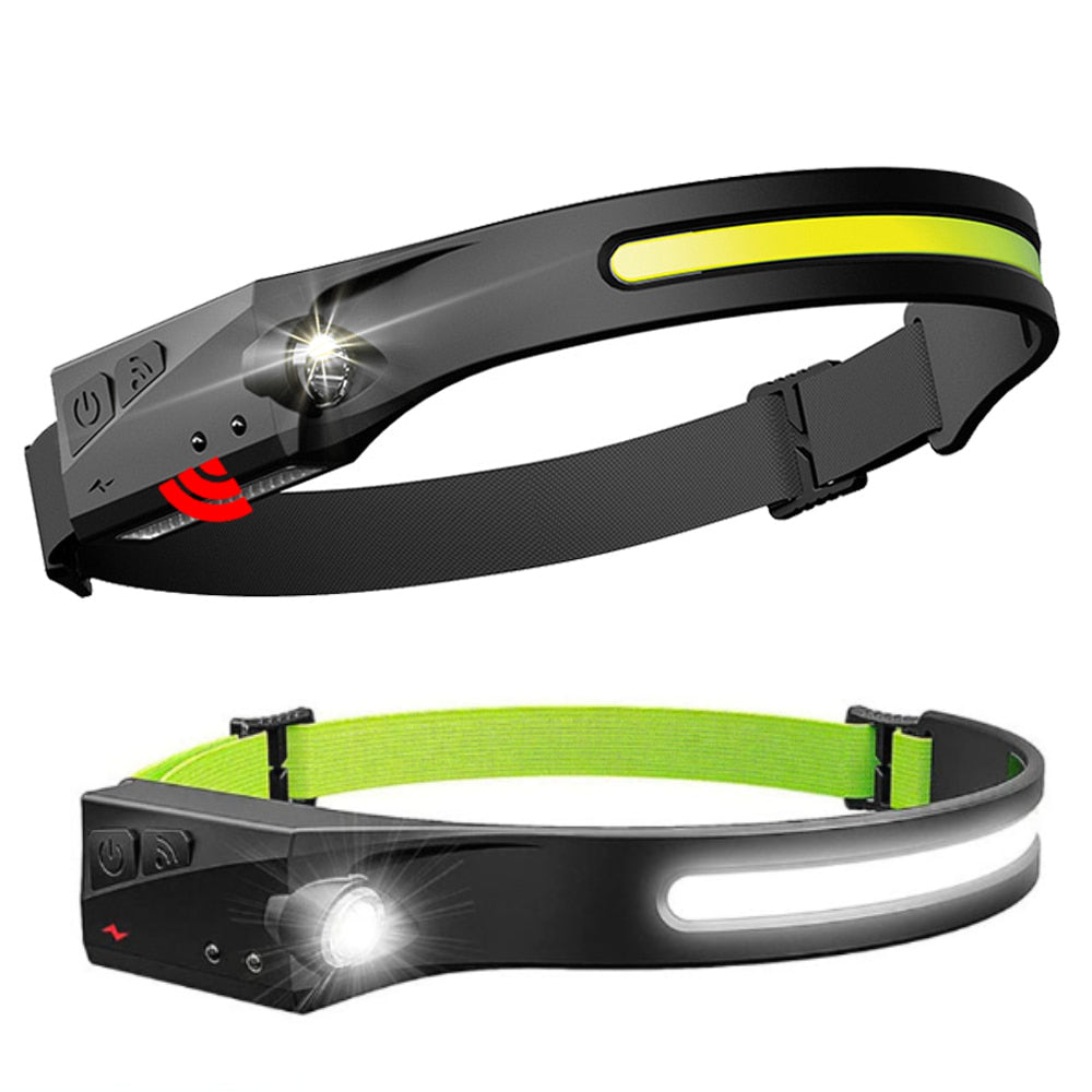 OmniGlow LED headlamp with motion sensor, providing bright, hands-free light for DIY tools & emergencies.
