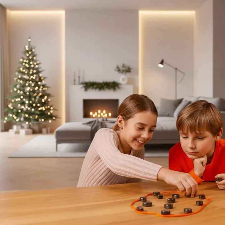 Magnetic travel chess board game. Portable strategy toy for kids & adults. Secure pieces, ideal for on-the-go fun.