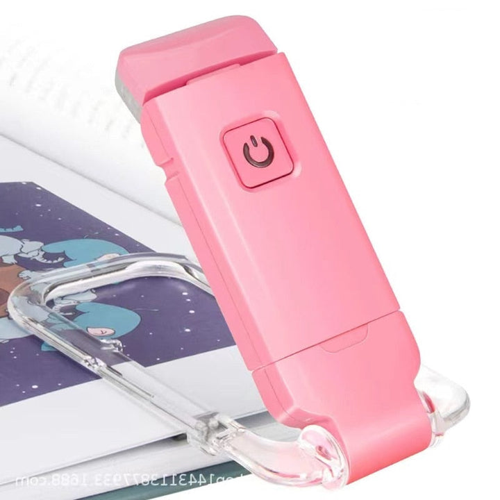 Compact LumaRead book light, unisex design, eye protection, USB charging for convenient reading