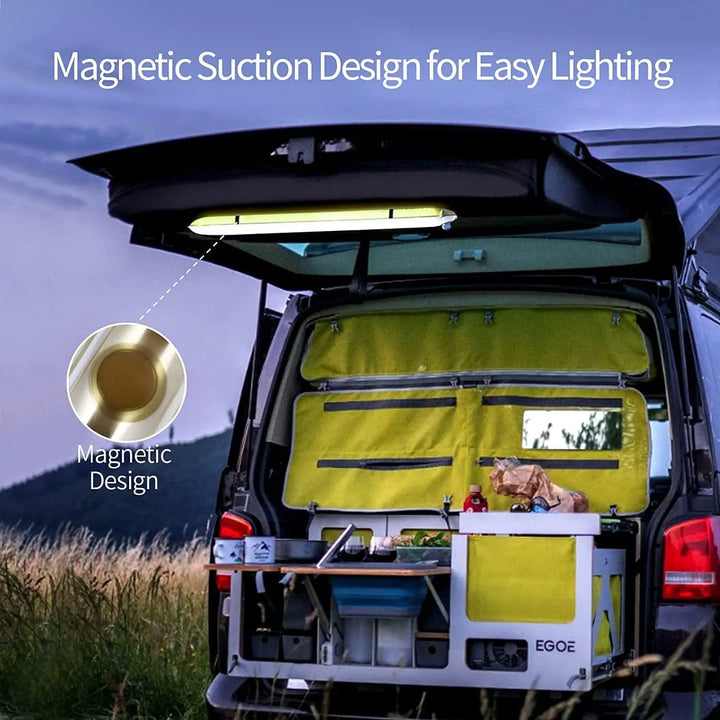 LumiGlow Pro inflatable solar LED tube light, a bright portable camping lantern & emergency lamp.