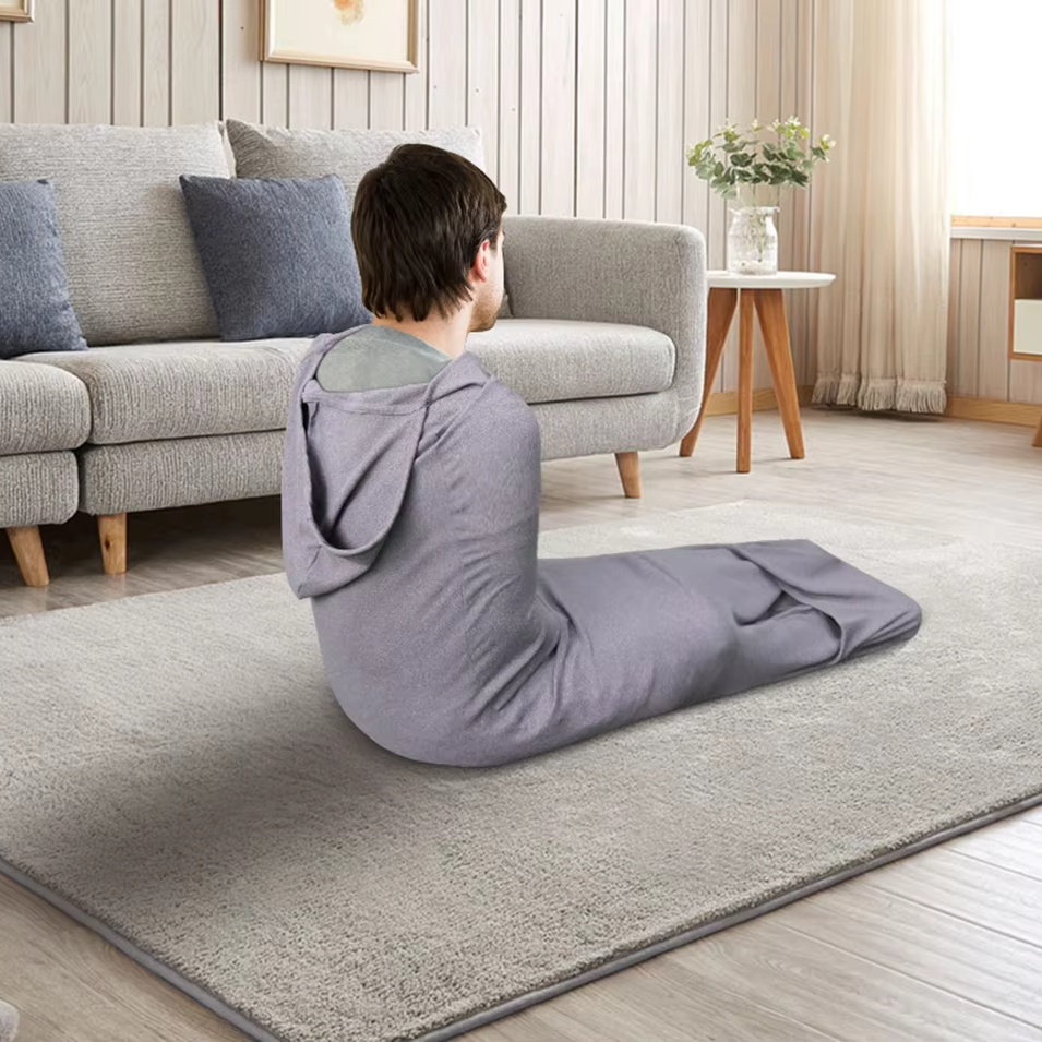 Unisex portable stretch sleeping bag for camping & travel. Lightweight compression blanket, ideal for outdoor adventures.
