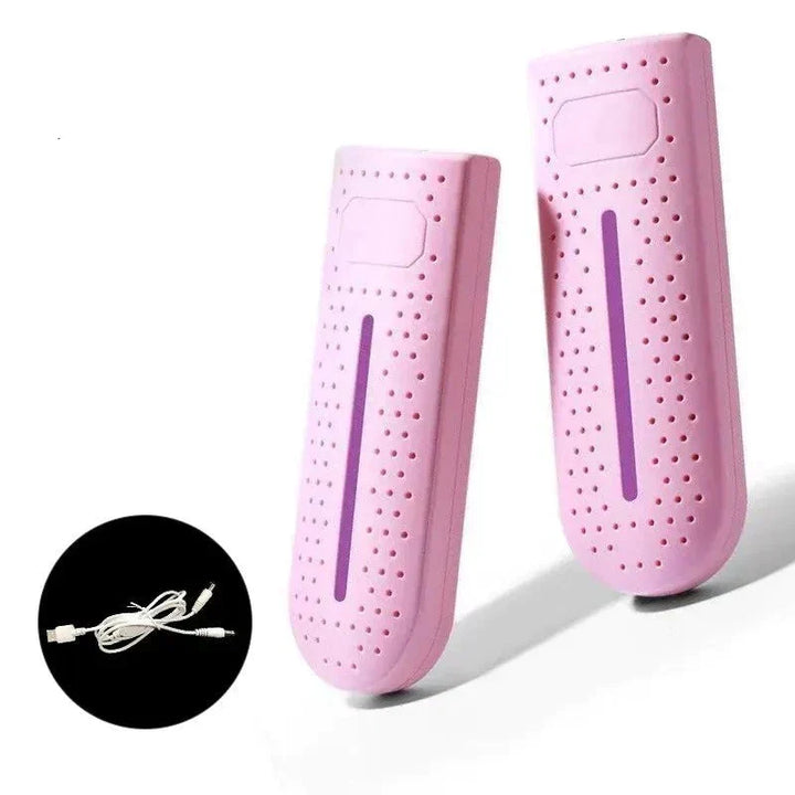 Keep footwear fresh, dry & sterile with this portable UV shoe dryer & deodorizer for home or travel.
