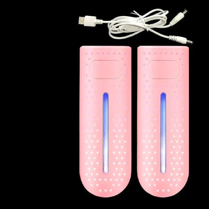 Versatile portable UV shoe dryer & sterilizer for boots, sneakers, casual, and athletic footwear.
