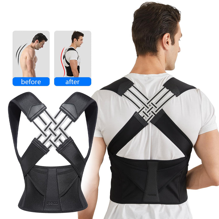 Comfortable ergonomic posture corrector for daily wear, enhancing spinal support & reducing back pain.