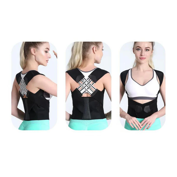 Adjustable unisex posture corrector with strong back and shoulder support for improved alignment.