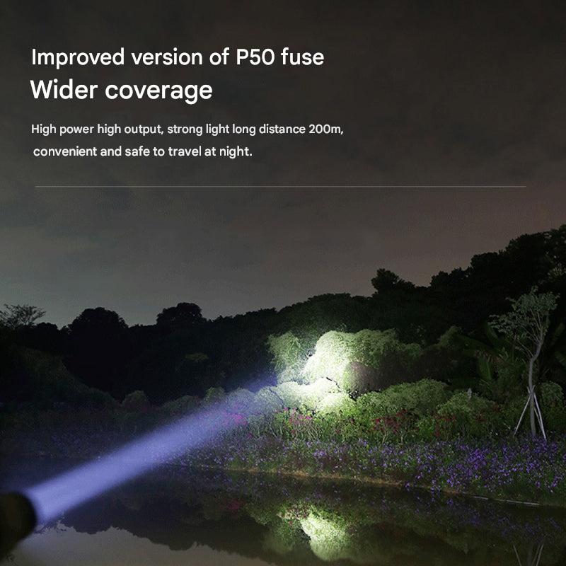 Ergonomic & durable unisex LED zoomable flashlight, built for all outdoor conditions.
