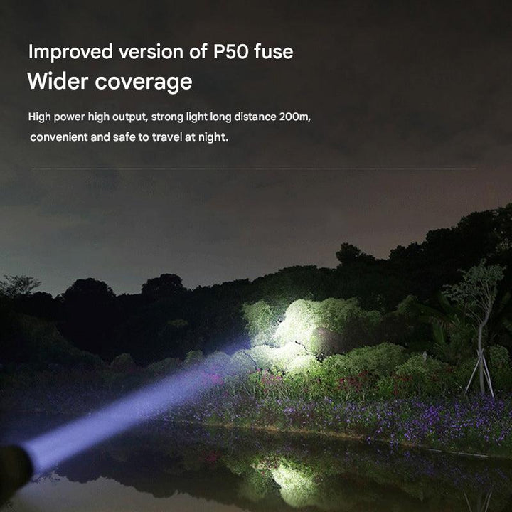 Ergonomic & durable unisex LED zoomable flashlight, built for all outdoor conditions.